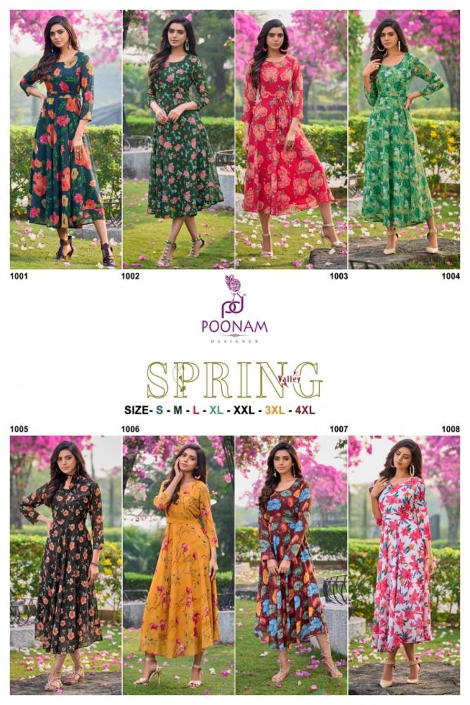 Spring Valley By Poonam Designer Party Wear Kurtis Catalog